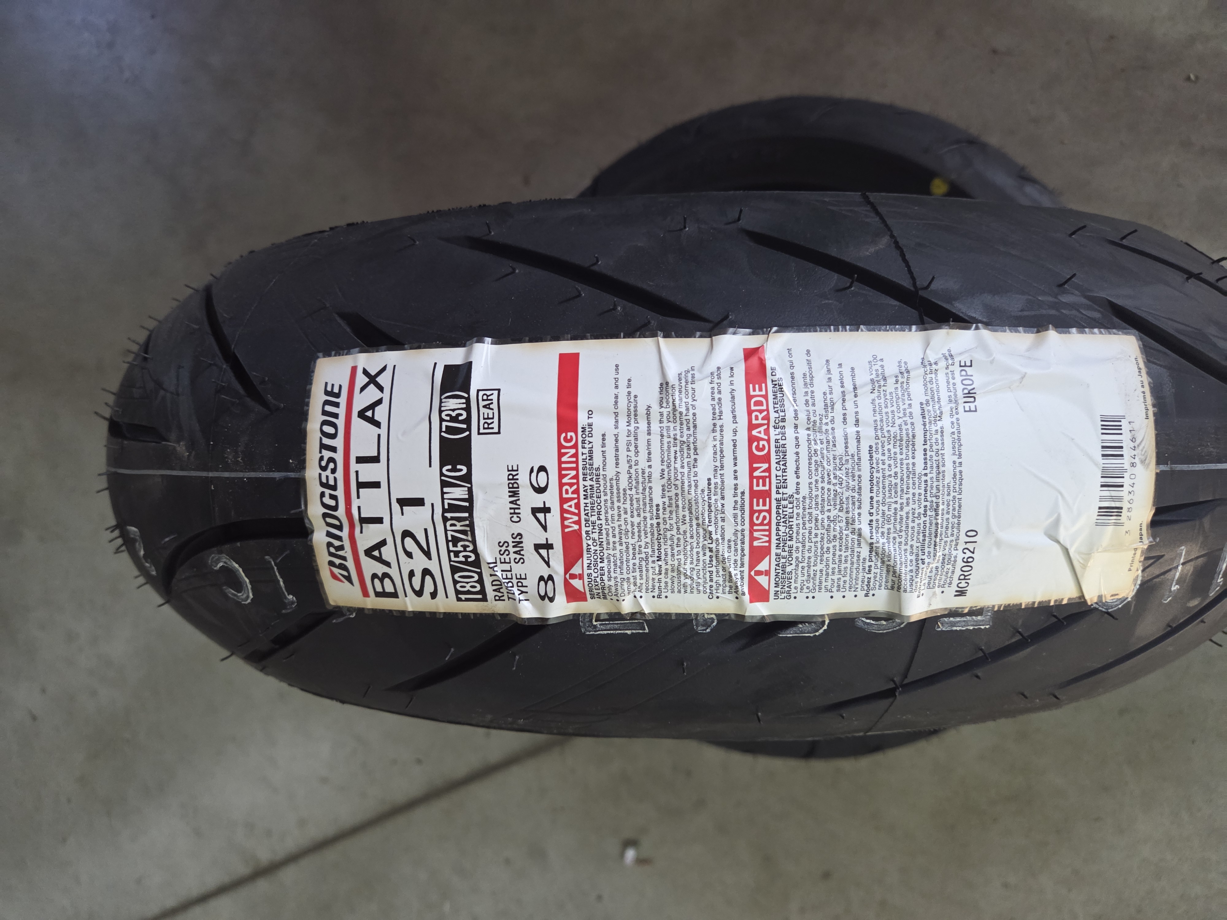 Bridgestone Battlax S21 180/55 R17 -73w 120/70 R17 -58w